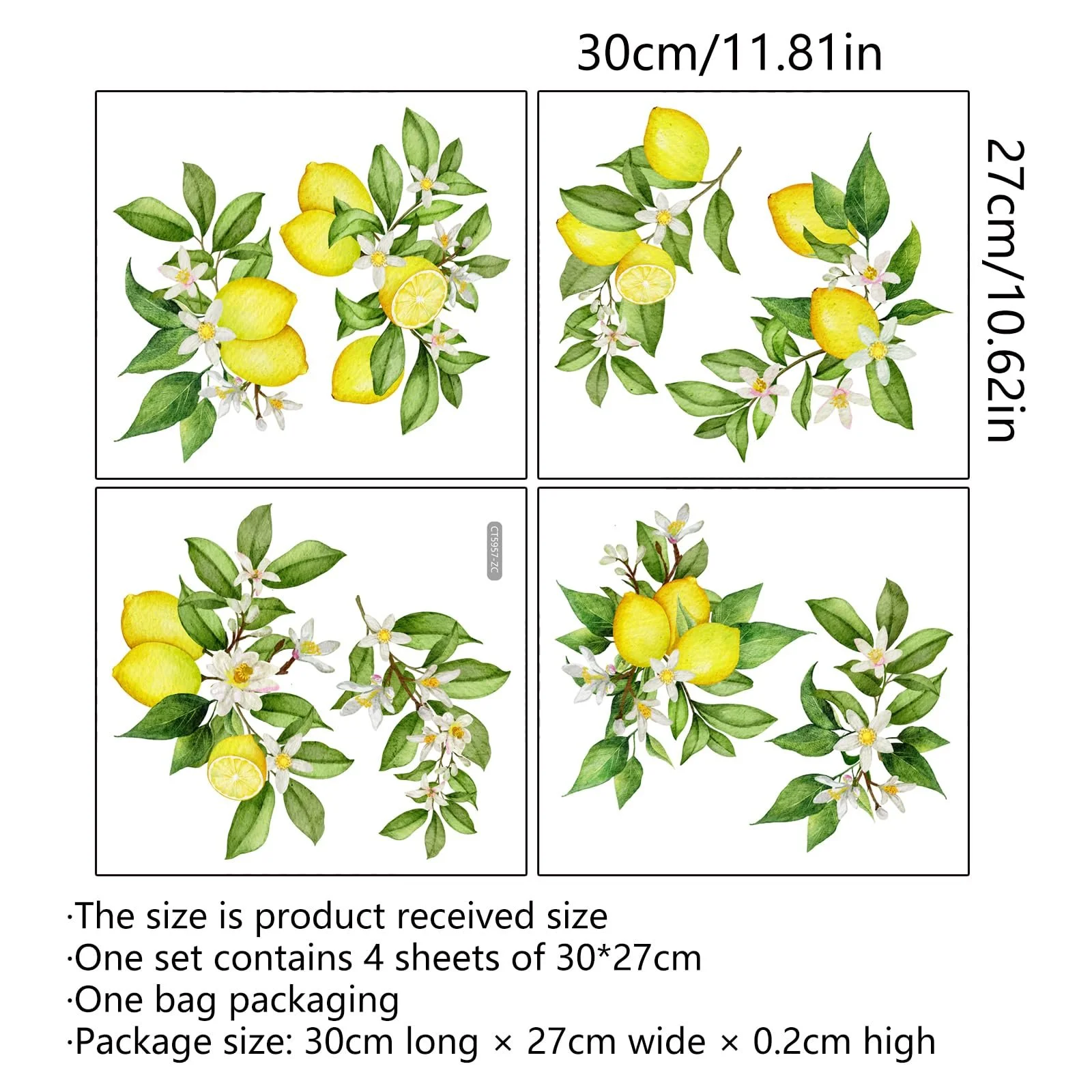 Наклейка на стіну MN008 Lemon Pattern, фото №7 Наклейка на стіну MN008 Lemon Pattern, фото №7