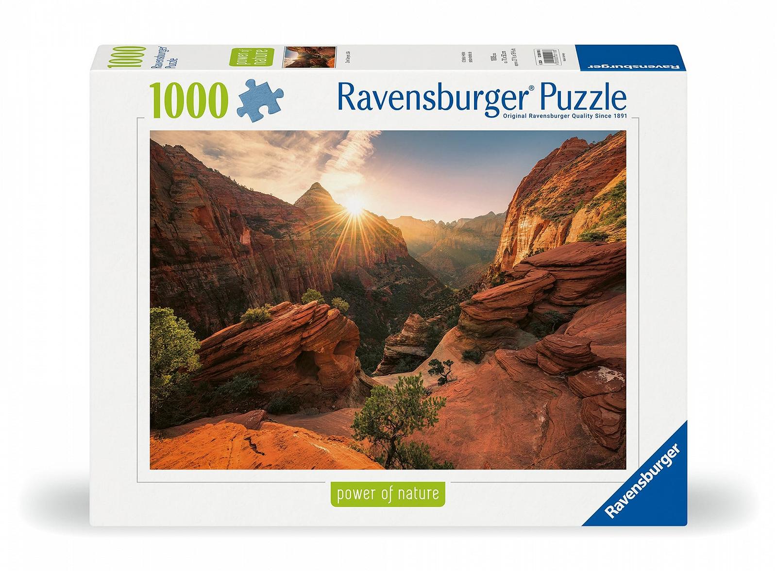 Пазл Ravensburger Nature Edition 12000118 "Каньон Сион, США" 1000 элементов, фото №2