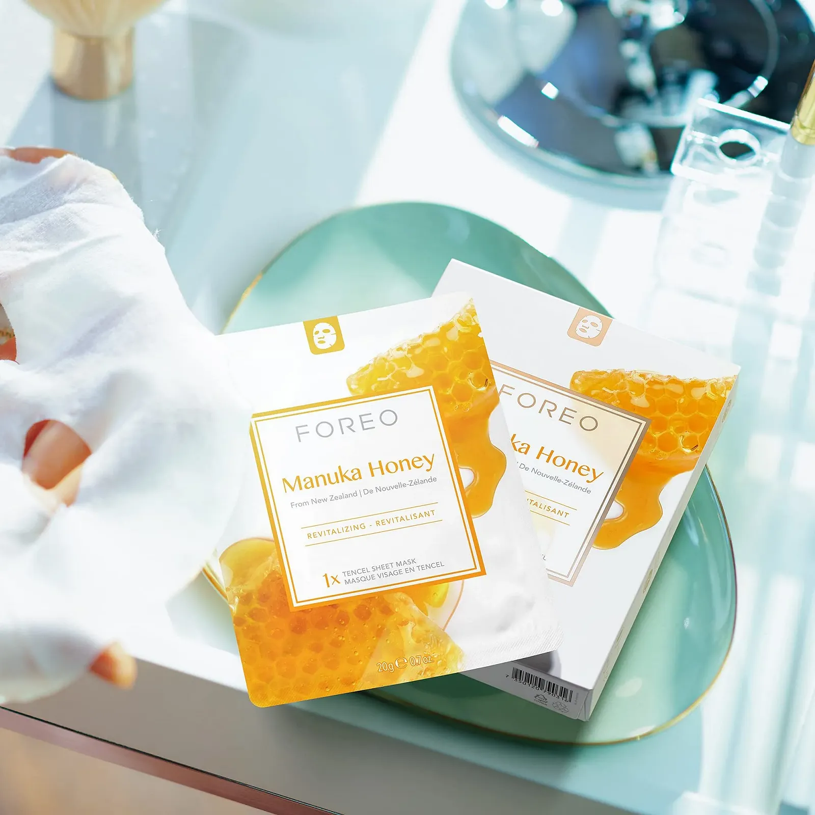 Тканинна маска FOREO Manuka Honey Revitalising для сухої та матової шкіри, 3 шт, фото №6