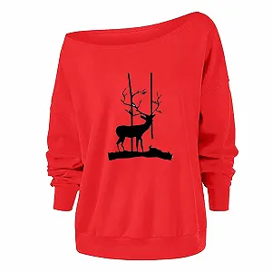 Купить Свитер Qixiu с рождественским принтом Санта-Клауса. - Фото 1 Свитер Qixiu с рождественским принтом Санта-Клауса. - Фото 1