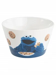 Миска United Labels Sesame Street Cookie Monster Om Nom Nom Cookie Cereal Porcelain 500 мл Белый synthetic.ua - Фото 1