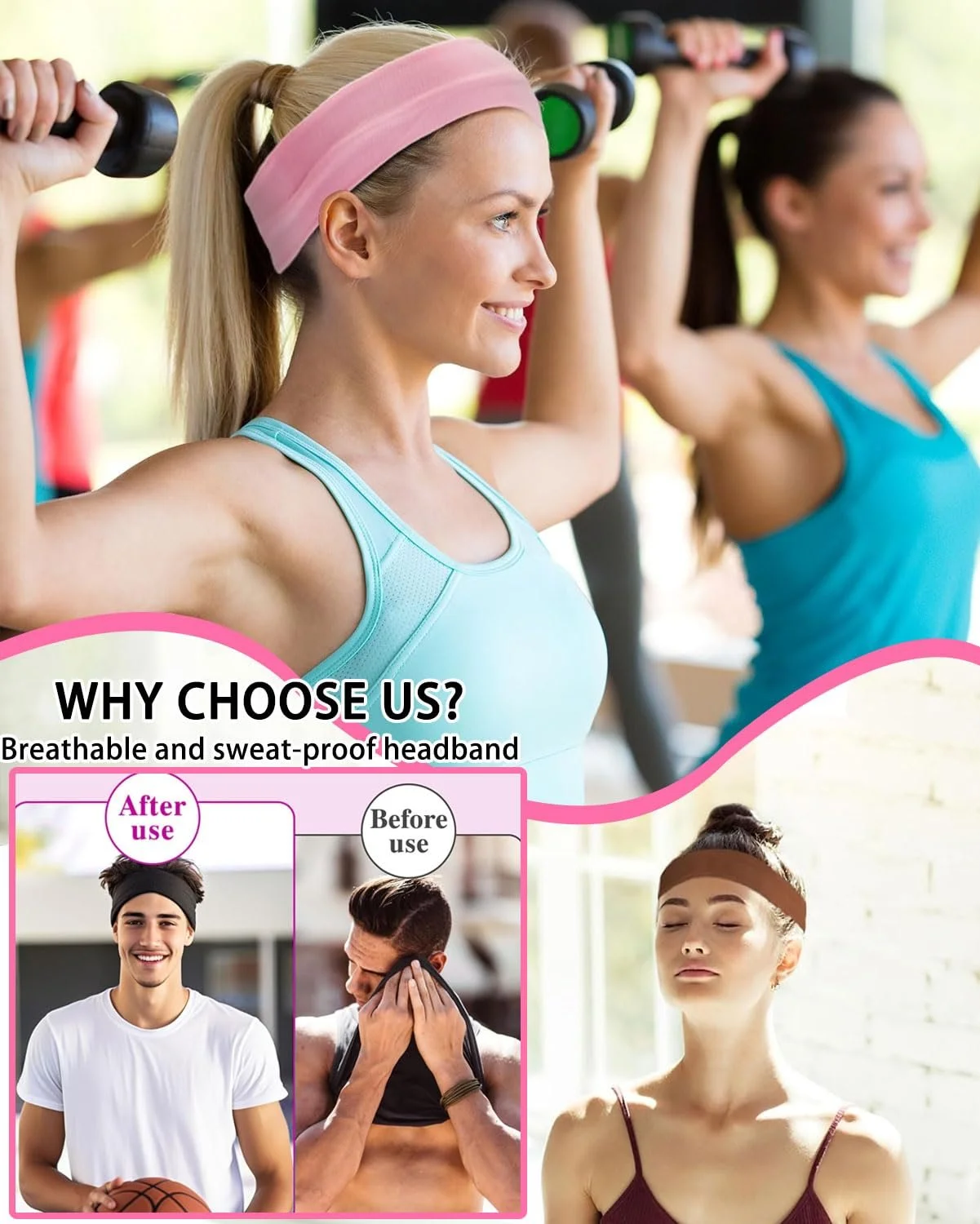 Набір пов'язок для волосся 5 шт, фото №5