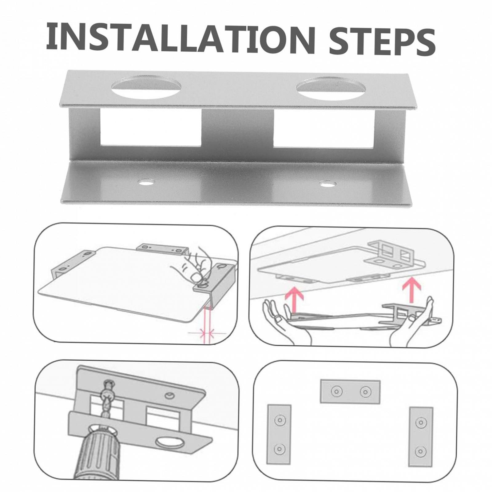 Держатель для ноутбука под стол Многофункциональная полка из прочного алюминия Для ноутбука и планшета Стабильное хранение компьютера Для офиса, фото №7
