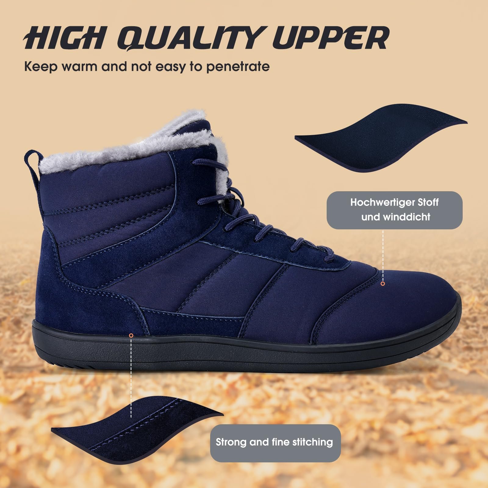 Ботинки Freet Barefoot Lined Winter Boots Черный, фото №3