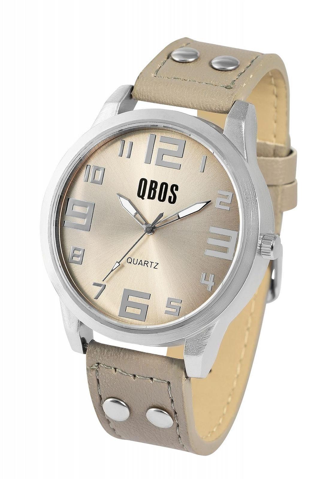 Унисекс часы QBOS с ремешком из искусственной кожи, фото №4