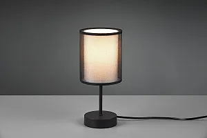 Настільна лампа Trio Leuchten Burton 511400132 Метал Тканинний абажур E14 Матовий чорний/Білий synthetic.ua - Фото 1