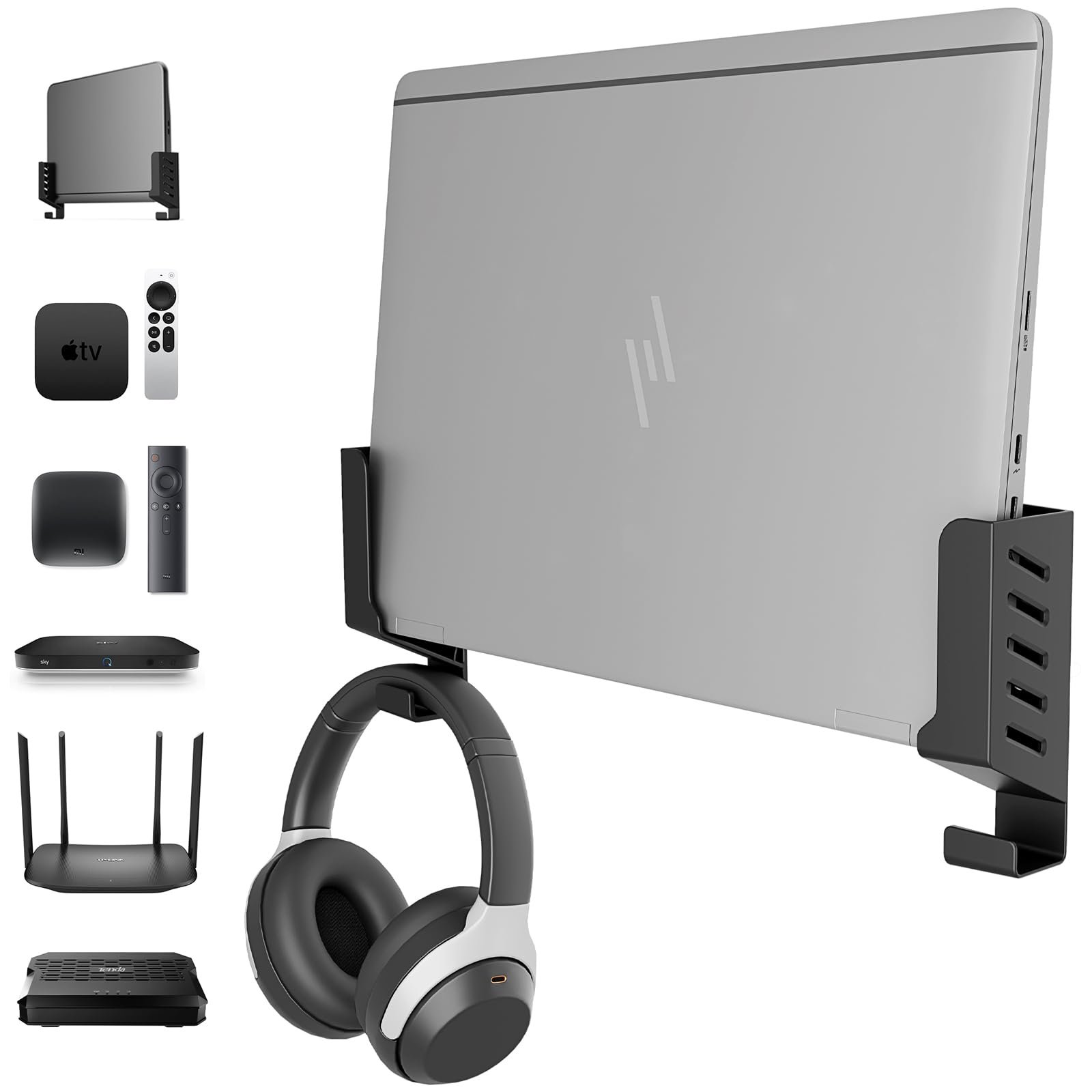 Настенное крепление sciUU Универсальное для ноутбуков/роутеров/ТВ приставок/сетевых коммутаторов/модемов - Совместимо с MacBook/Notebook/ASUS/Lenovo/HP/Dell - Настенная полка для устройств толщиной < 4 см, фото №1 Настенное крепление sciUU Универсальное для ноутбуков/роутеров/ТВ приставок/сетевых коммутаторов/модемов - Совместимо с MacBook/Notebook/ASUS/Lenovo/HP/Dell - Настенная полка для устройств толщиной < 4 см, фото №1