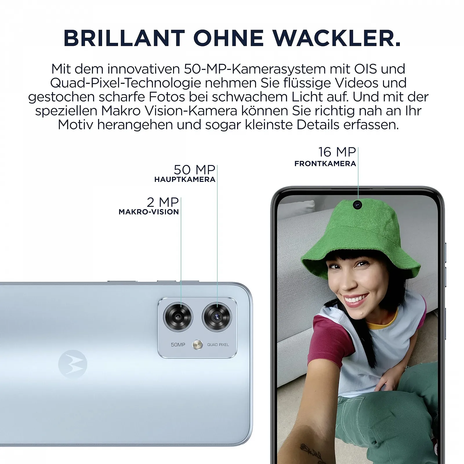 Смартфон Motorola moto g54 5G 6.5" FHD+ 50MP 8/256GB 5000mAh Android 13 Glacier Blue із захисним чохлом, фото №4