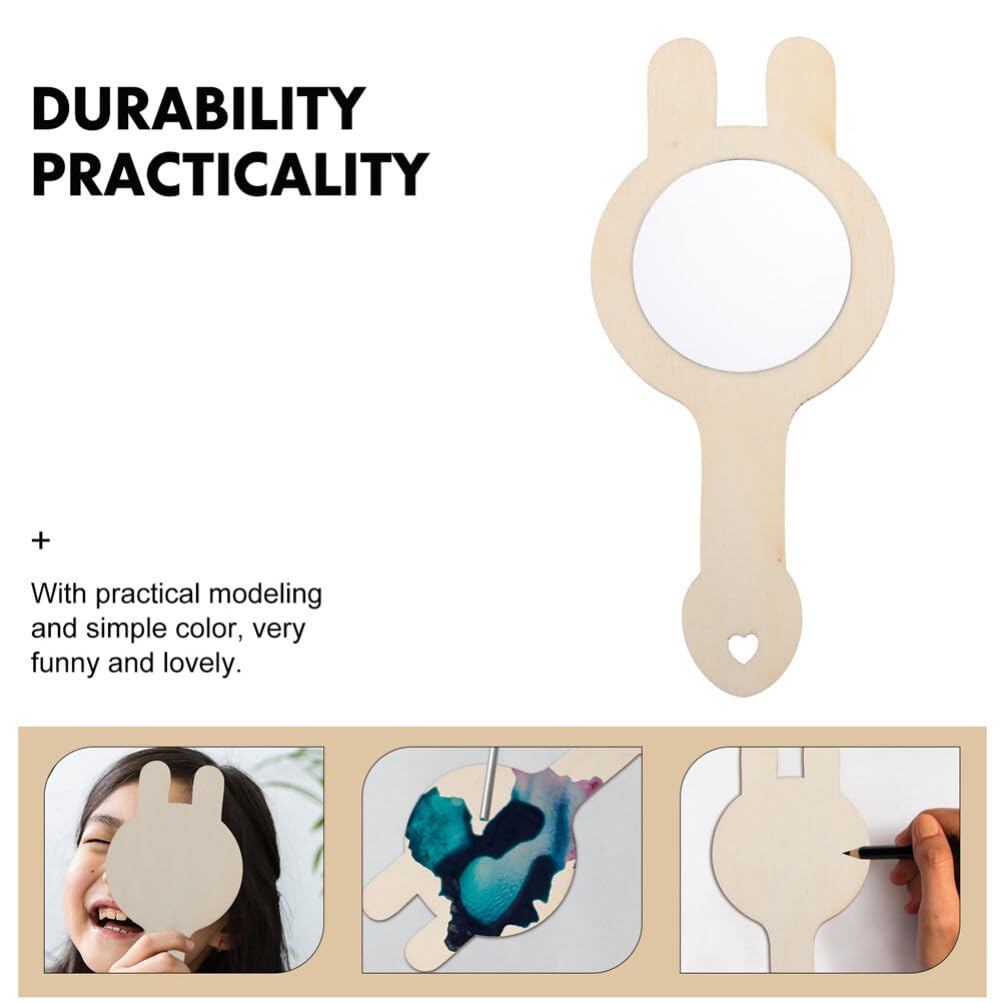 Игрушка Зеркало Beaupretty 5 x Декорированные аксессуары Мини-зеркало С деревянными ручками Сделай сам Ручной инструмент Форма зеркала Деревянный Детский макияжный набор Для раскрашивания, фото №4 Игрушка Зеркало Beaupretty 5 x Декорированные аксессуары Мини-зеркало С деревянными ручками Сделай сам Ручной инструмент Форма зеркала Деревянный Детский макияжный набор Для раскрашивания, фото №4