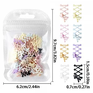 Украшения для ногтей Бантики-шнурки для балеток 60 шт разноцветные смоляные подвески для дизайна ногтей, украшения для ногтей в виде бантиков на кончиках обуви, плоские бантики для декора ногтей synthetic.ua - Фото 1