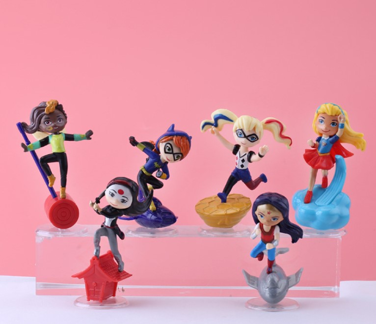 Девушки супергерои DC Super Hero Girls мини пластиковые фигурки 6шт/набор 9см, фото №1