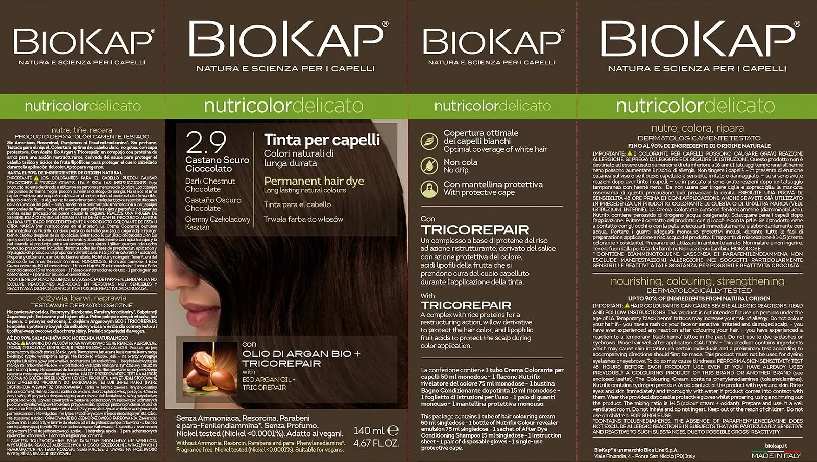 Фарба для волосся Biokap Nutric Del 2,9 Castcio, фото №3 Фарба для волосся Biokap Nutric Del 2,9 Castcio, фото №3