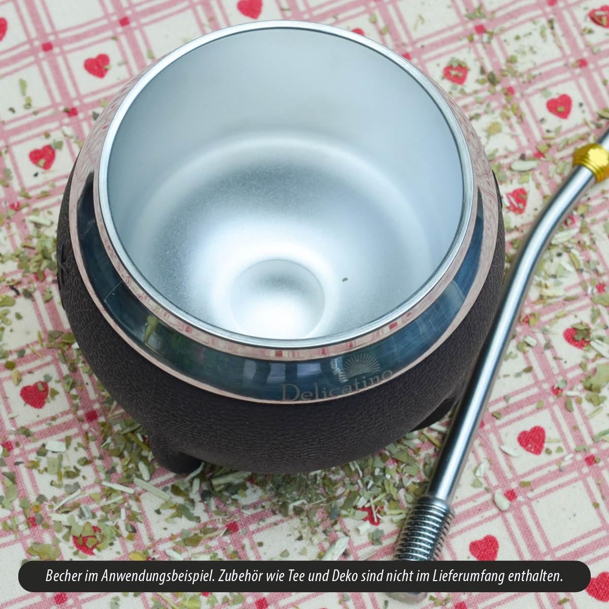 Мате Кухоль Campo Нержавіюча Сталь 200 мл, Зовнішня частина з пластику без BPA, Чорний, фото №9