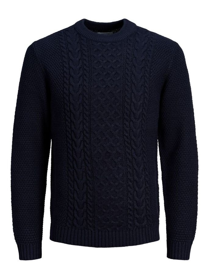 Пуловер JJCRAIG KNIT CREW NECK 12189968-Sky Captain Jack&Jones Темно-синій M, фото №4