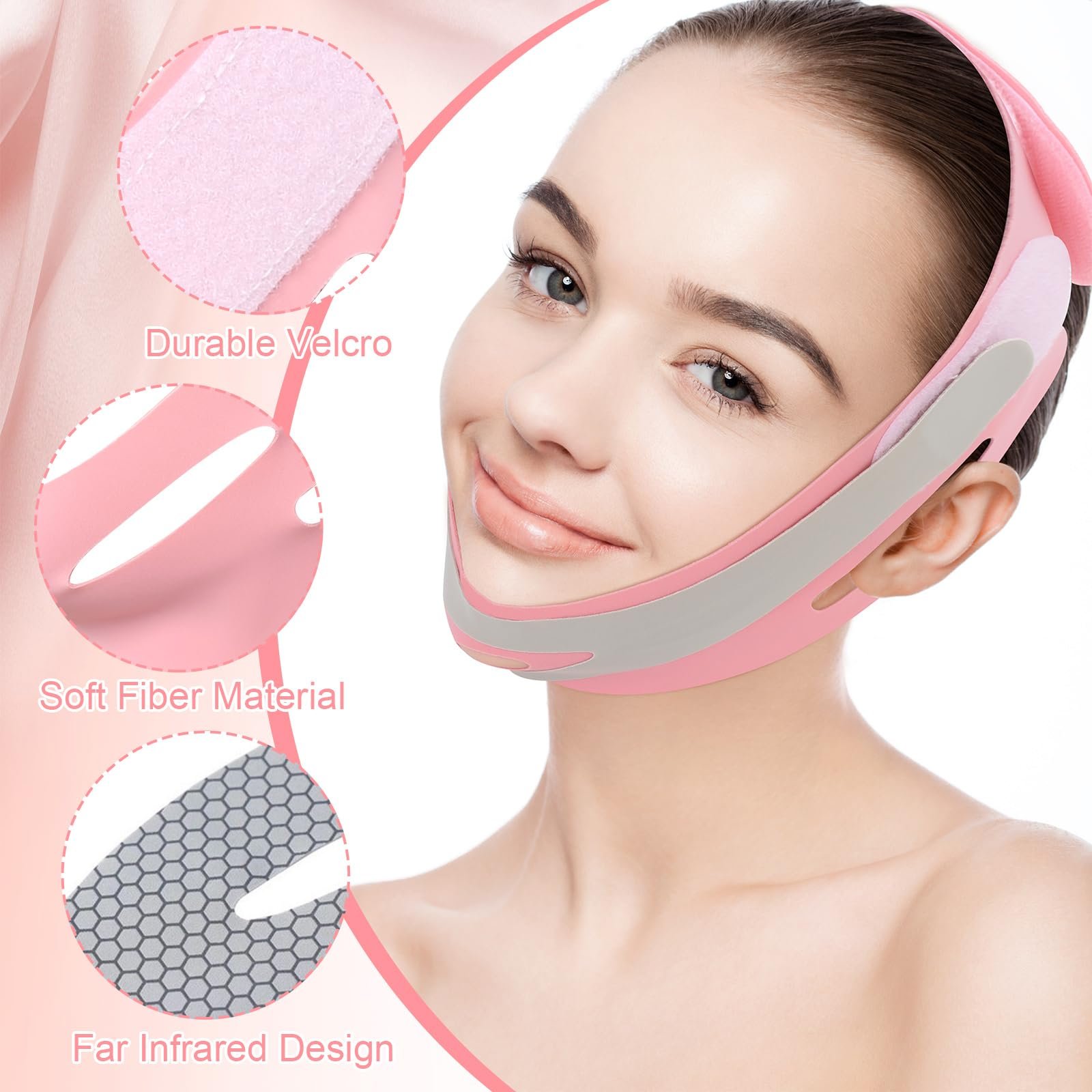 V-образная маска QMLING для лица, маска для подтяжки, ремень для похудения лица с инструментом Гуа Ша, многоразовая маска для подбородка от двойного подбородка, дряблой кожи лица, фото №2