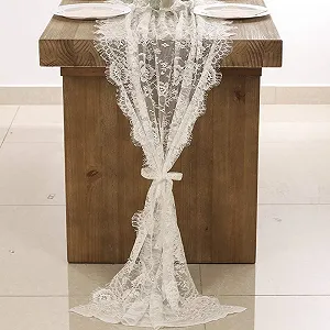 Скатертина-доріжка White Lace 150 x 300 см Мереживна Вінтажна Біла synthetic.ua - Фото 1