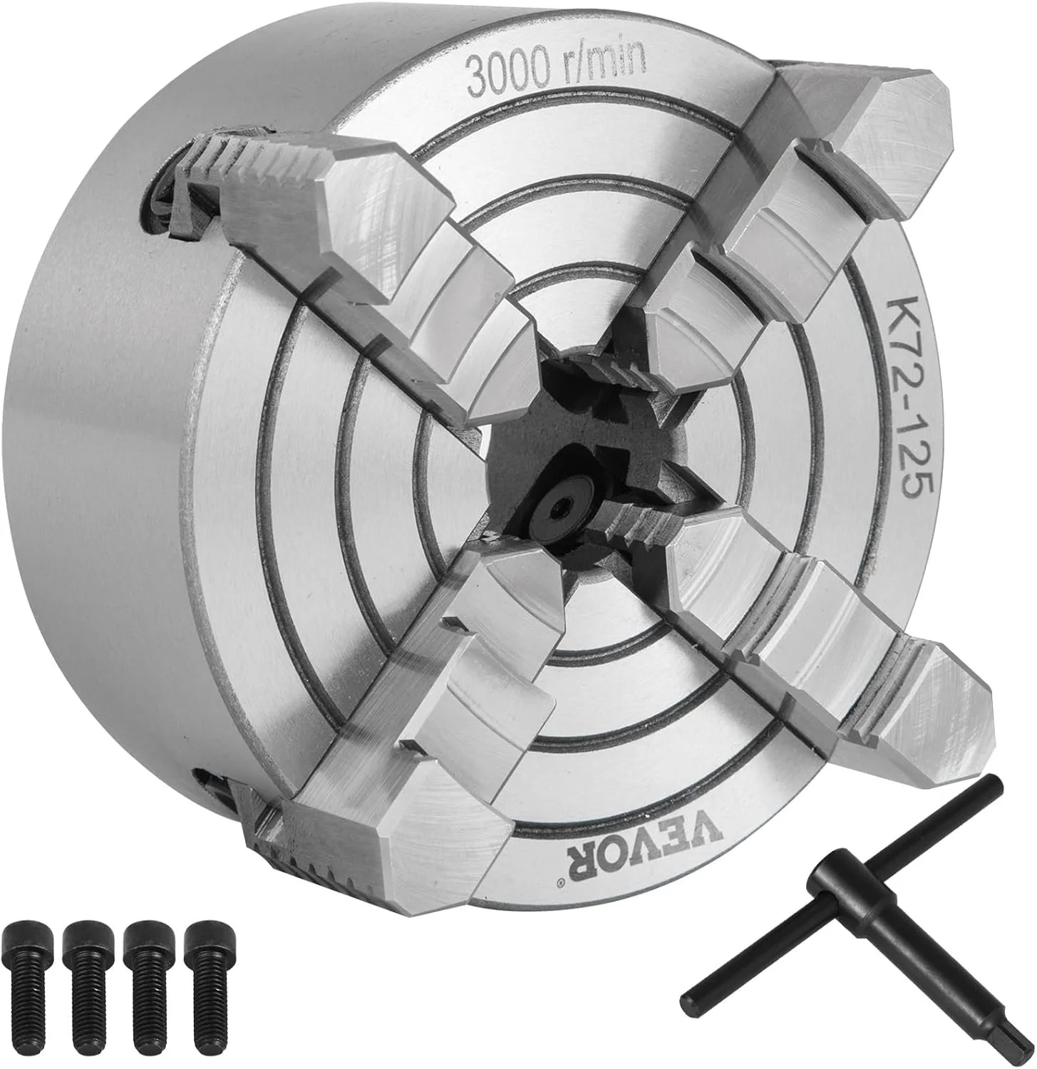 Токарный патрон VEVOR K72-125 125 мм, фото №1