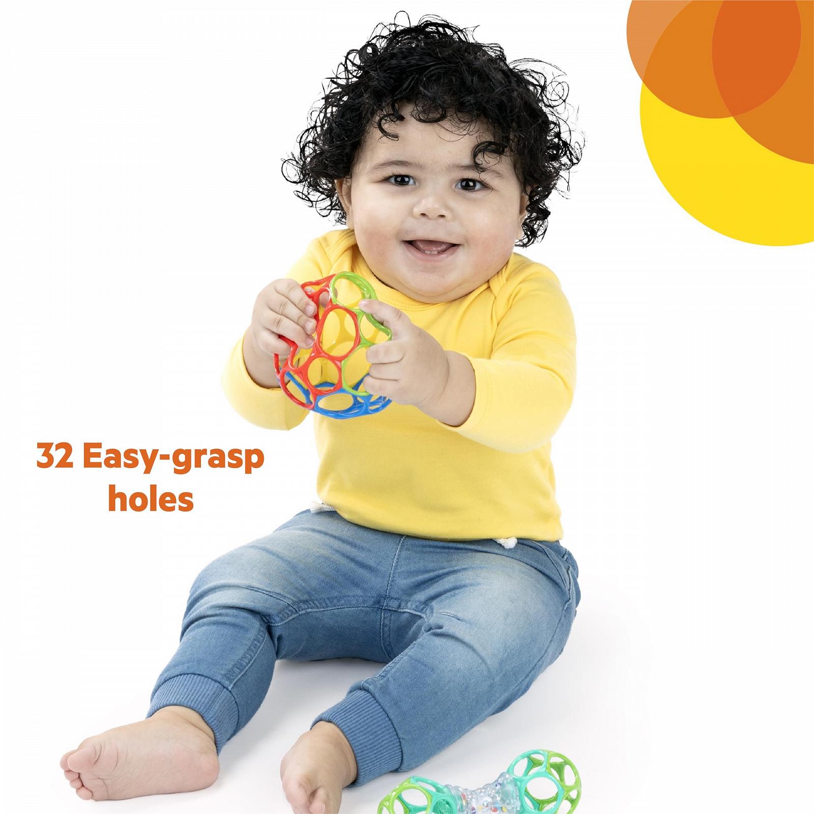 Набор игрушек Bright Starts Easy-Grasp Oball Bundle Gift Set - Grasp the Day, мяч и погремушка, 2 шт., без BPA, унисекс, для новорожденных+, фото №8 Набор игрушек Bright Starts Easy-Grasp Oball Bundle Gift Set - Grasp the Day, мяч и погремушка, 2 шт., без BPA, унисекс, для новорожденных+, фото №8