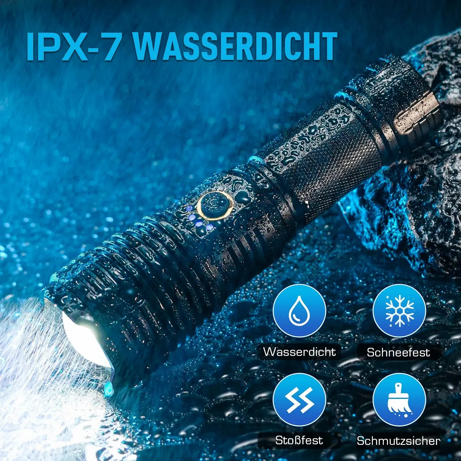 Ліхтар XHP70.2 LED Акумуляторний 600 000 Люмен Надзвичайно Яскравий XHP70.2 USB IPX7 Водонепроникний Зум, фото №5