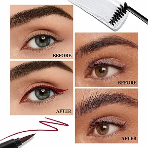 Набор Boobeen Red Eyeliner и Clear Eyebrow Gel synthetic.ua - Фото 1