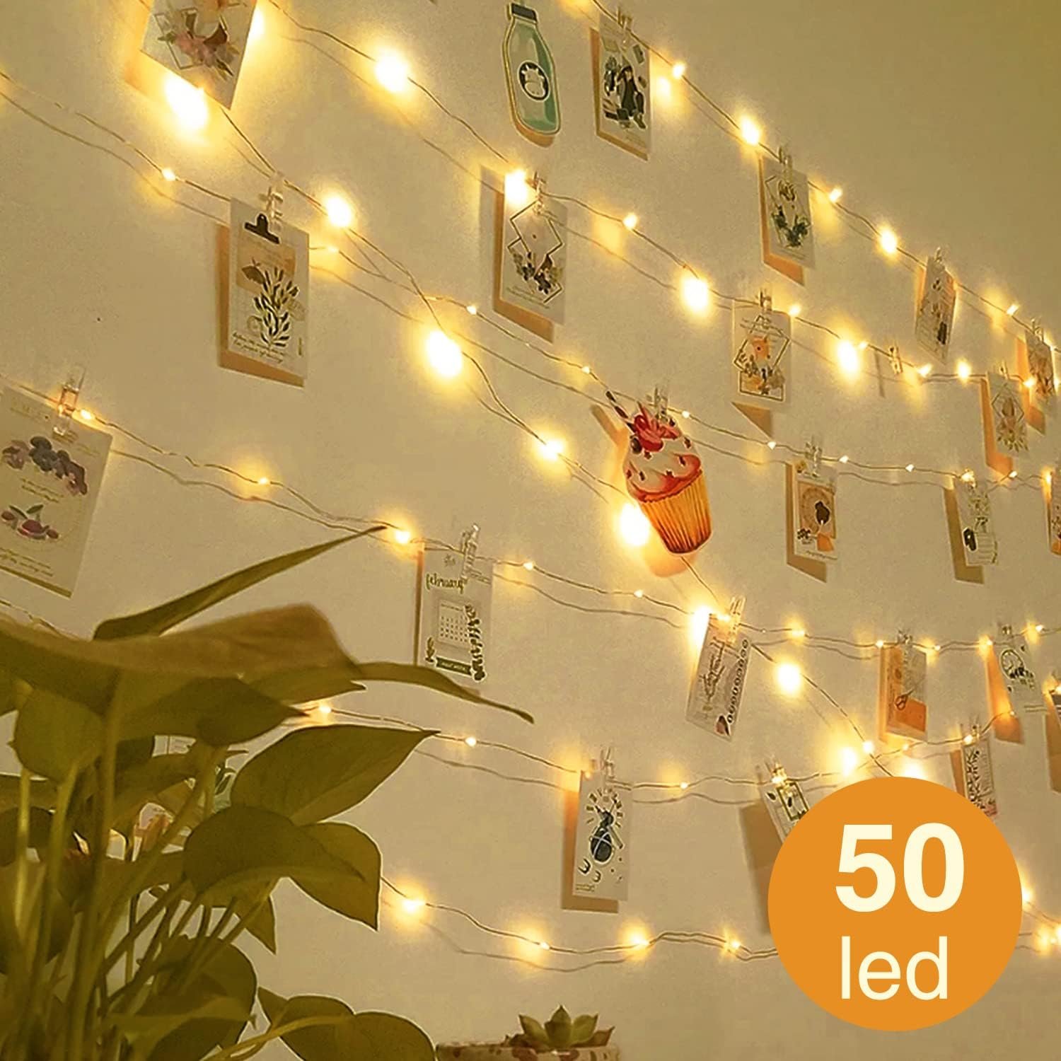 Гирлянда LED btfarm, 5 м, 50 LED, з прищіпками - 30 шт, фото №3