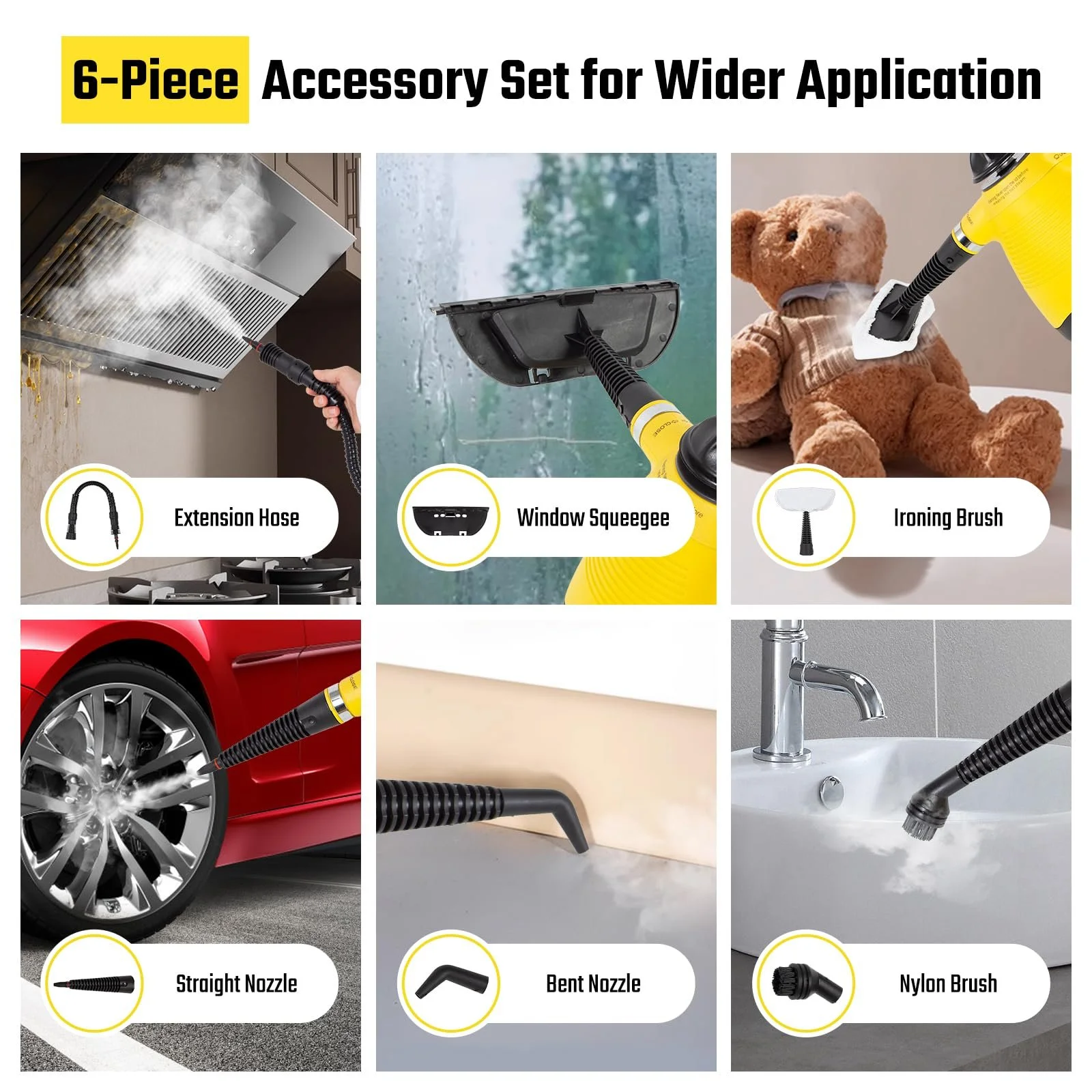 Пароочисник ручний Todeco 3,5 бар 450 мл з 8 аксесуарами, фото №7 Пароочисник ручний Todeco 3,5 бар 450 мл з 8 аксесуарами, фото №7