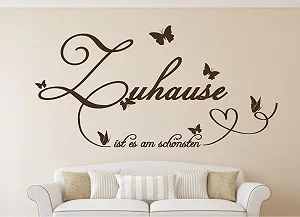Наклейка на стіну timalo 73076 'Zuhause ist es am schönsten' з метеликами synthetic.ua - Фото 1