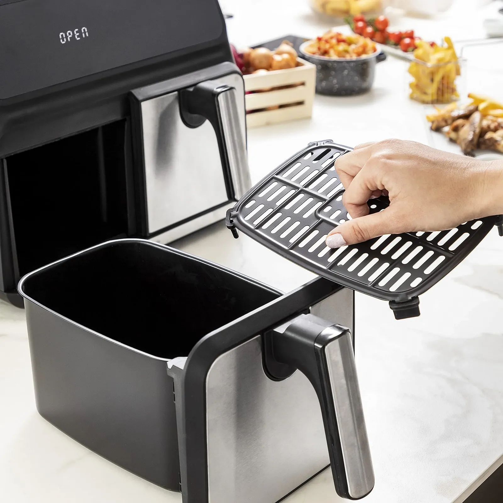 Мультипіч InnovaGoods Fryinn Double 8000 8L 3400W Black Stainless Steel, фото №3 Мультипіч InnovaGoods Fryinn Double 8000 8L 3400W Black Stainless Steel, фото №3