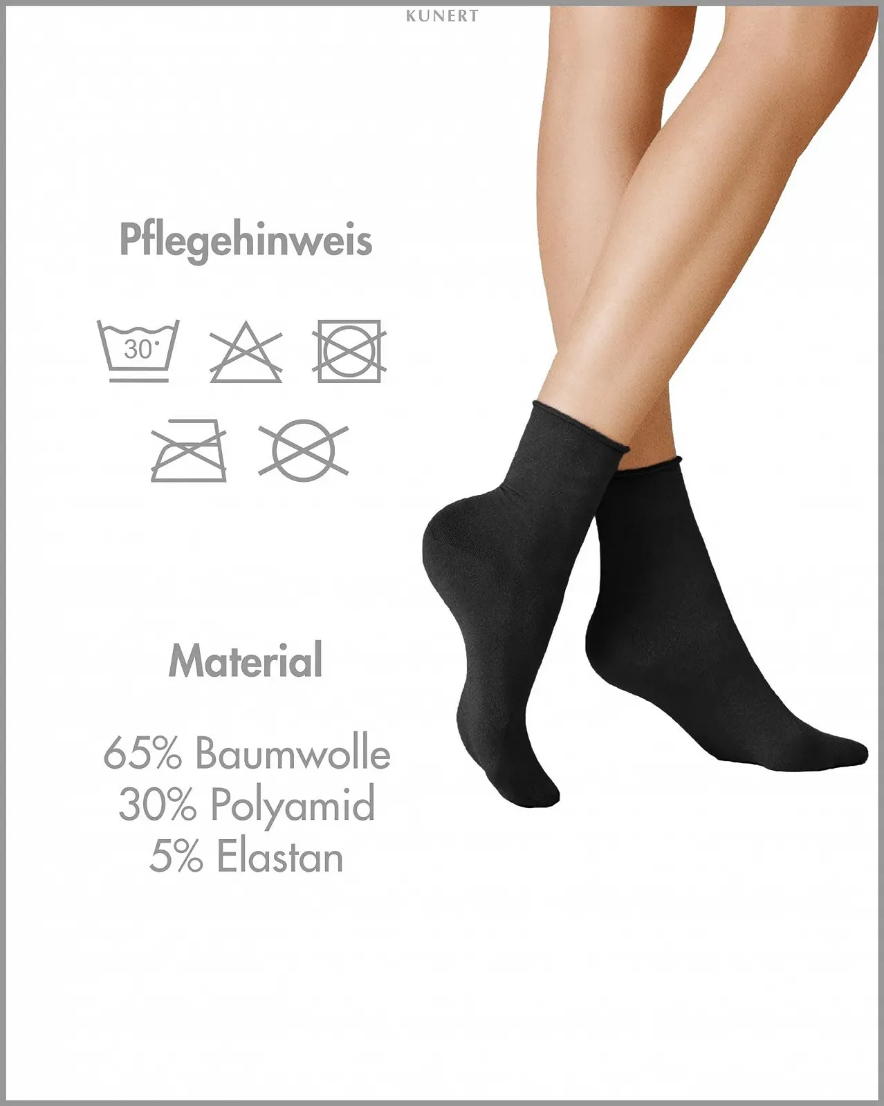 Жіночі шкарпетки KUNERT Sensual Бавовна Згорнутий край 130 Denier, фото №3
