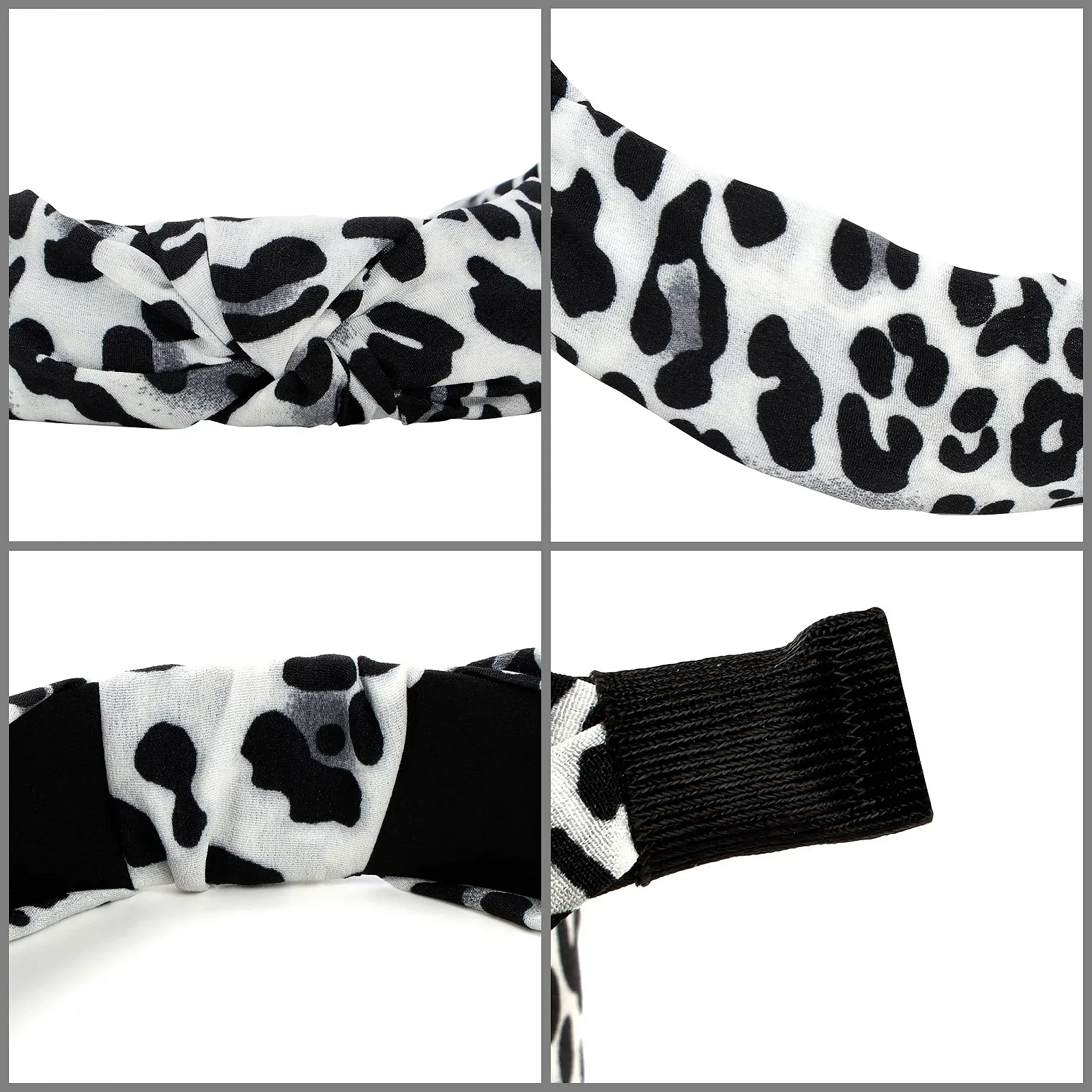 Обруч на голову Вузька з вузлом Belle Vous Леопардовий принт, фото №3