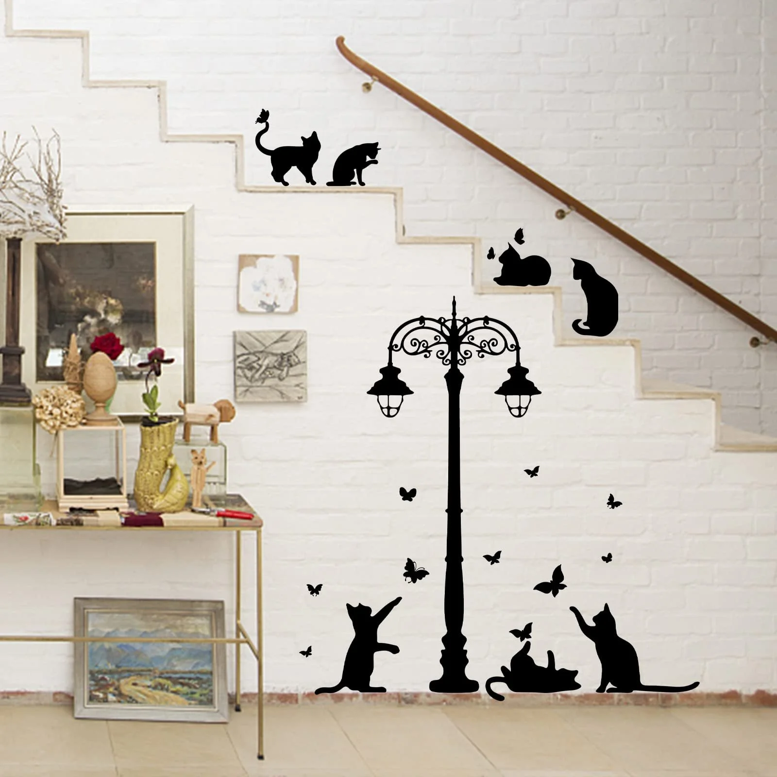 Наклейка на стіну SUPERDANT Black Cat Silhouette Street Lamp Butterfly Black, фото №1 Наклейка на стіну SUPERDANT Black Cat Silhouette Street Lamp Butterfly Black, фото №1