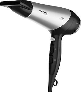 Фен GRUNDIG HD 6080 L, 2200 Вт, с ионизацией, 3 уровня температуры и 2 уровня воздушного потока, холодный обдув, керамическое покрытие, кабель 1,8 м, черный/серебристый synthetic.ua - Фото 1