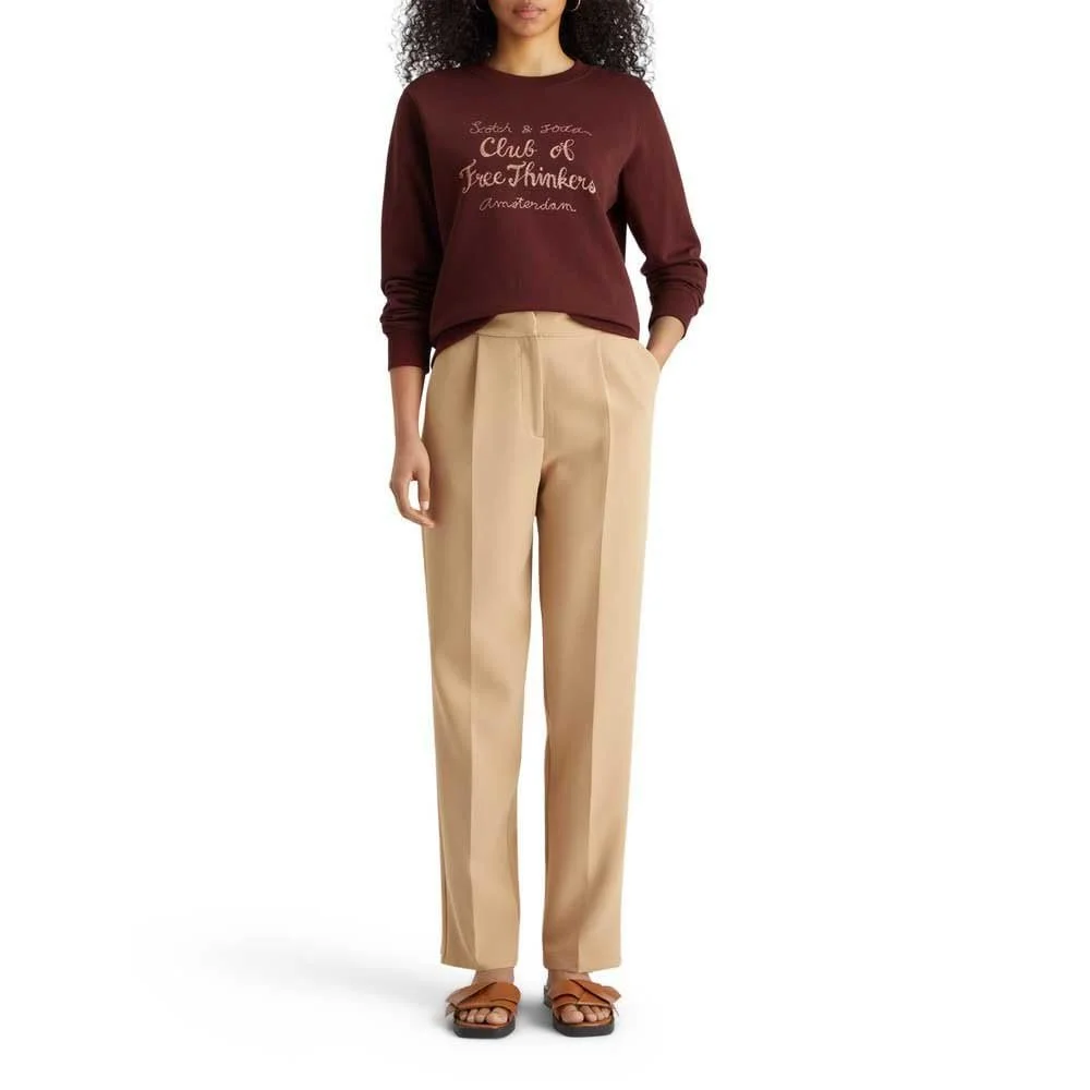 Женский свитшот Scotch & Soda с рисунком на груди, приталенный, фото №7