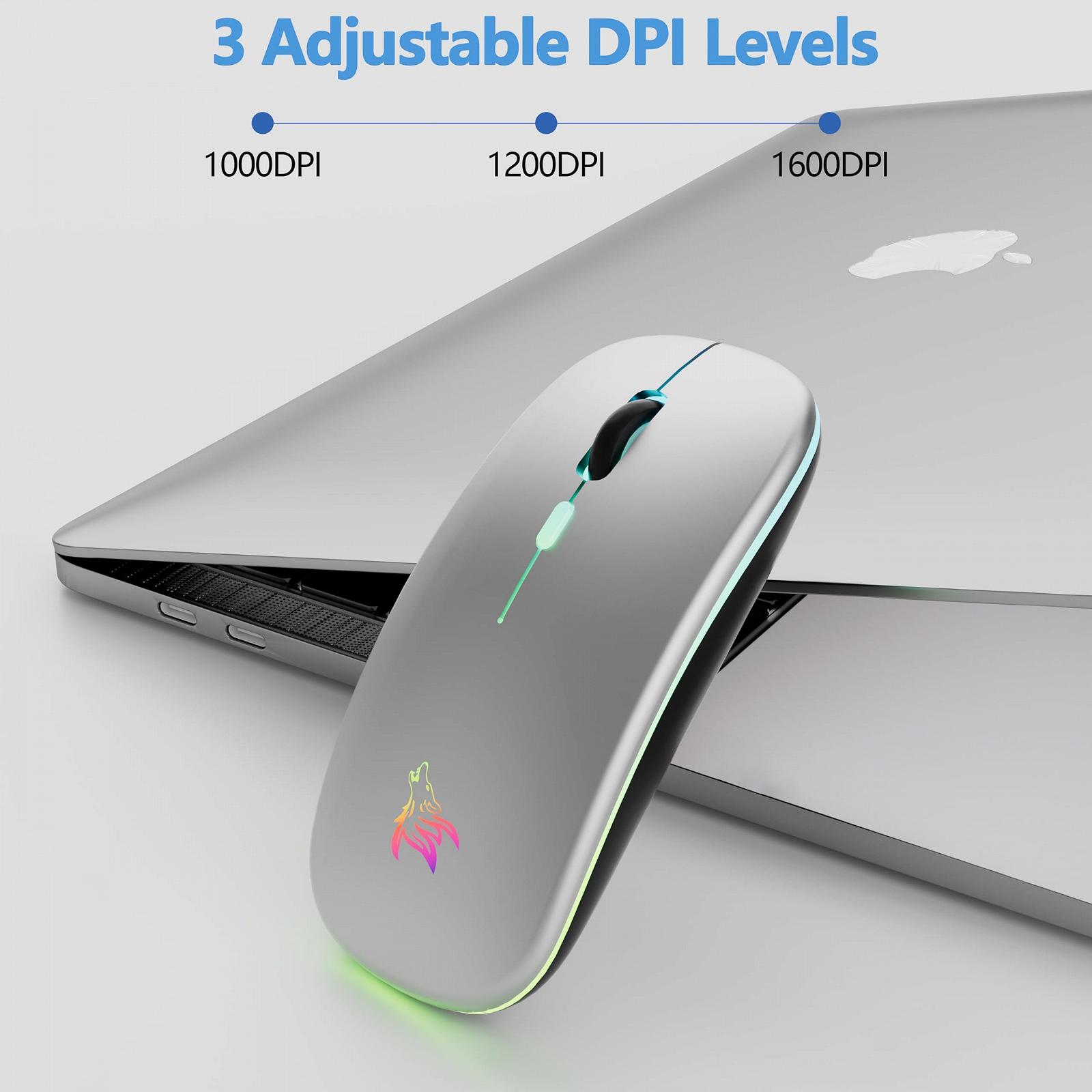 Мышь Беспроводная TQQ 2.4 GHz USB Bluetooth 1600 DPI Оптическое отслеживание Перезаряжаемая LED Двойной режим, фото №2