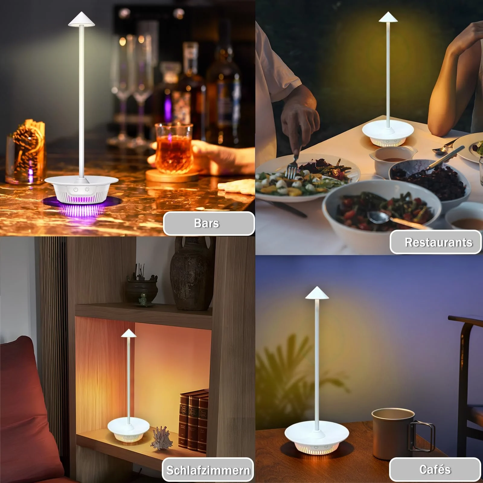 Настільна лампа CCHKFEI LED Battery Wireless Dimmable Touch USB Rechargeable Modern Outdoor, фото №5