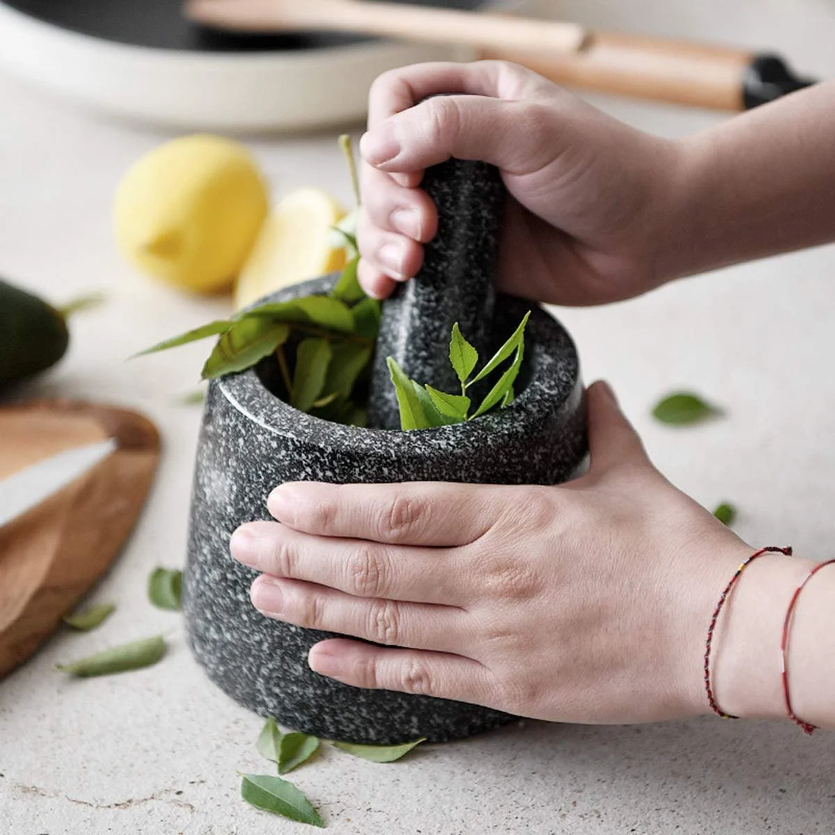 Ступка с пестиком Granite Набор из натурального камня, фото №2