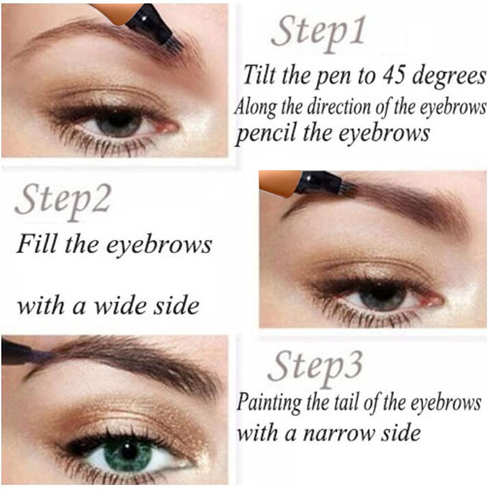 Олівець для брів Microblading Червоний Коричневий 4-наконечники, фото №5