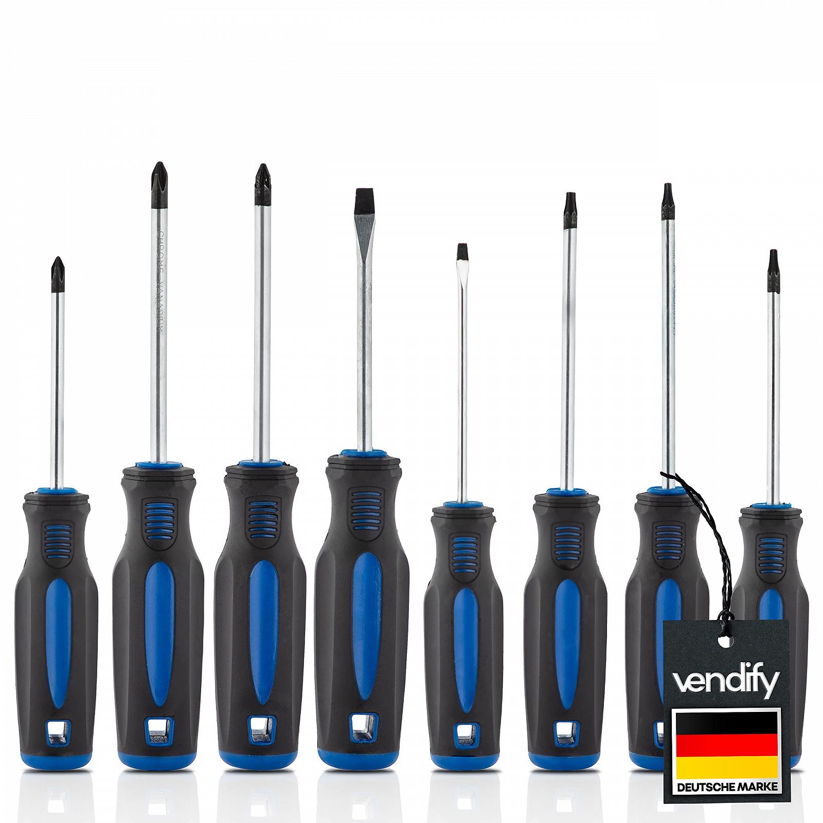 Набор отвёрток vendify® Premium 8-Piece Torx, Cross, Slotted Magnetic, Phillips, Rustproof, фото №1 Набор отвёрток vendify® Premium 8-Piece Torx, Cross, Slotted Magnetic, Phillips, Rustproof, фото №1