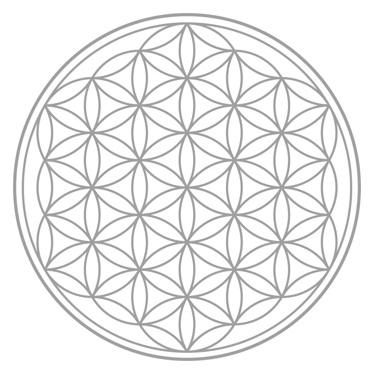 Наклейка на стену Flower of Life 60 x 60 см Средне-серый, фото №3