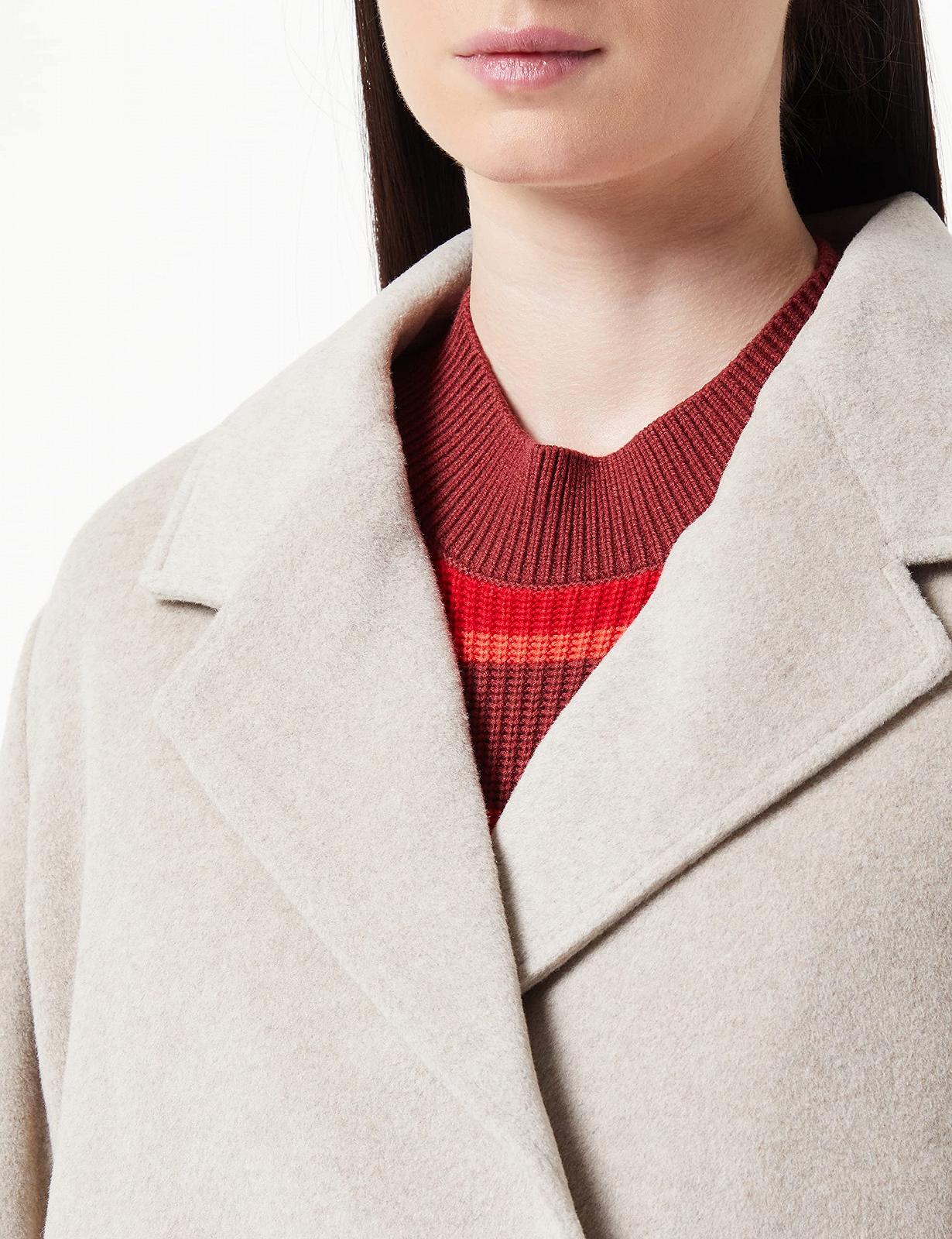 Пальто Armani Exchange Максі Однобортне на Ґудзиках з Поясом Вовна Жіноче, фото №3