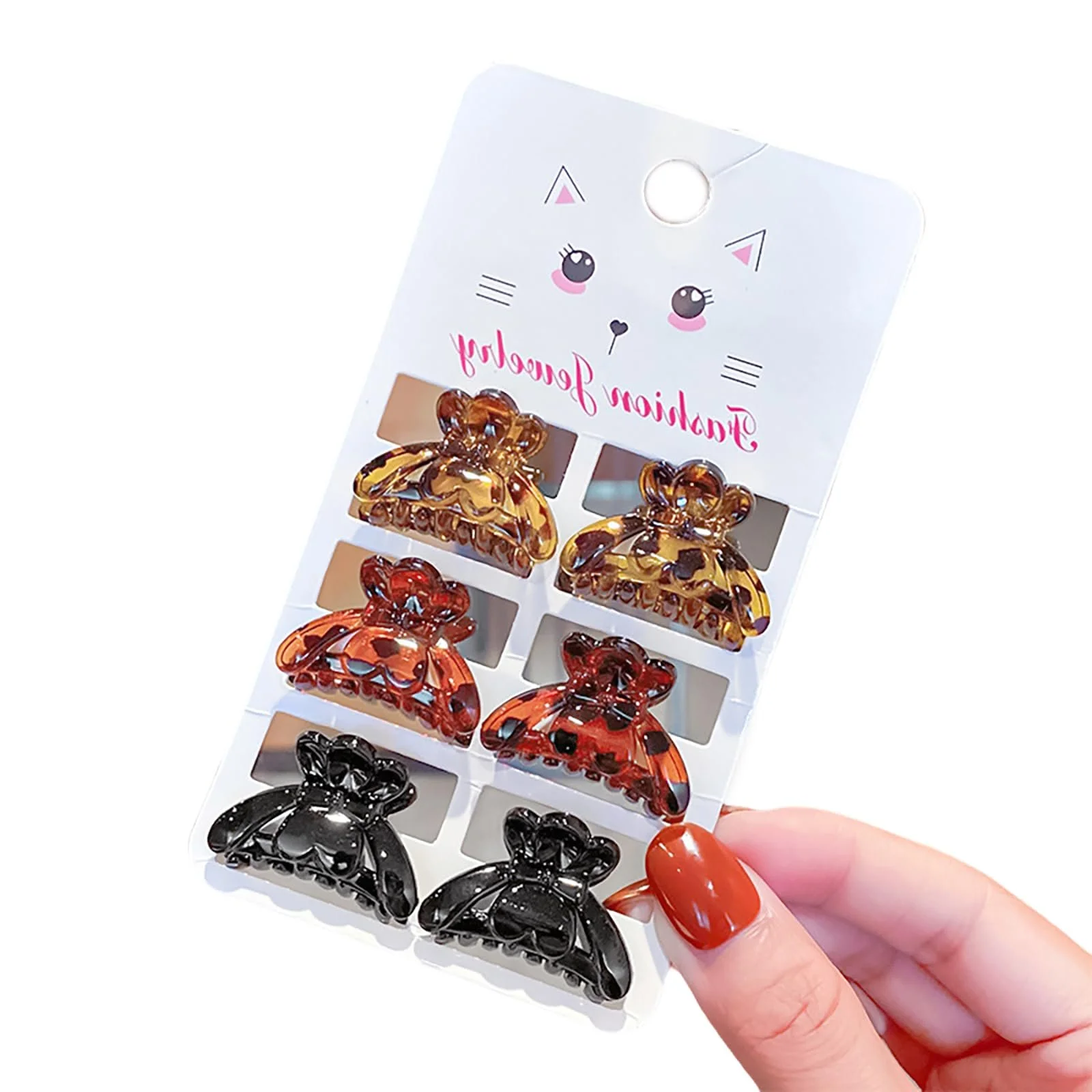 Набір затискачів для волосся 6 шт. Вінтажний леопардовий, фото №1 Набір затискачів для волосся 6 шт. Вінтажний леопардовий, фото №1