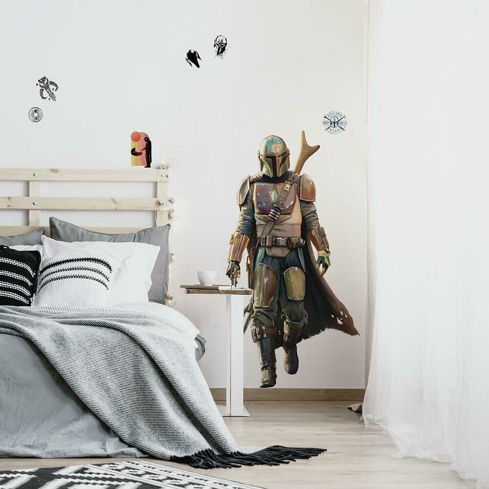 Наклейка на стену RoomMates Star Wars The Mandalorian 58,4 x 111,8 см Коричневый/Красный/Зеленый, фото №1