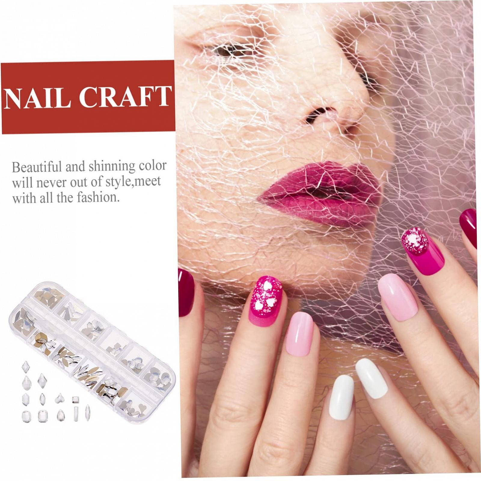 Прикраса для нігтів minkissy, 1 коробка, білий метал, фото №2