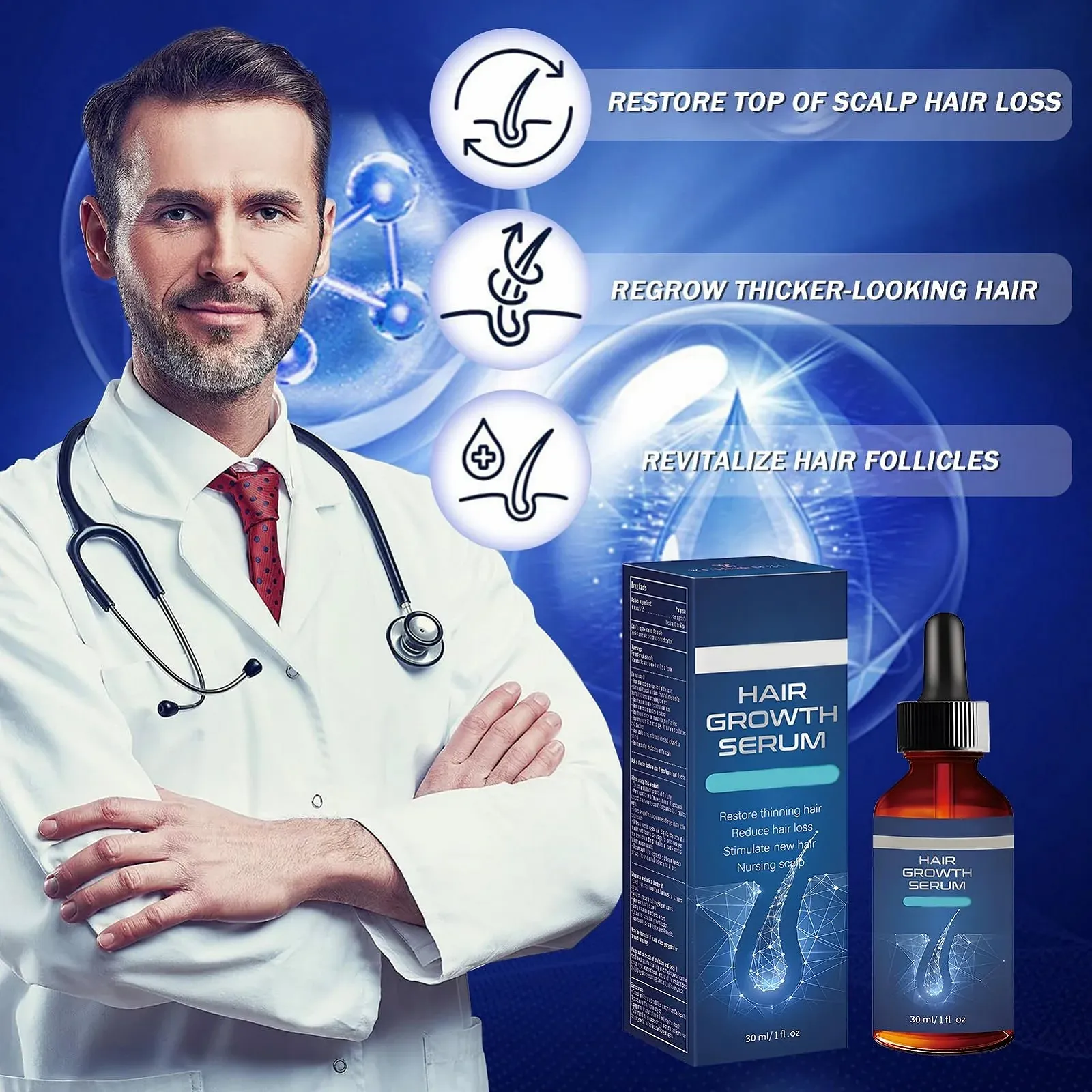 Сироватка для росту волосся з роликом 0,5 мм, сироватка проти випадіння волосся, фото №7 Сироватка для росту волосся з роликом 0,5 мм, сироватка проти випадіння волосся, фото №7