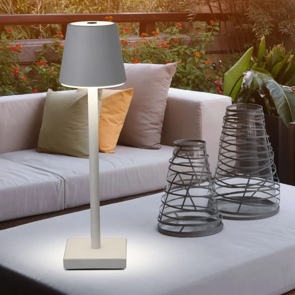 Вулична настільна лампа etc-shop LED Touch Dimmer USB 12x12x38 см Біла, фото №4