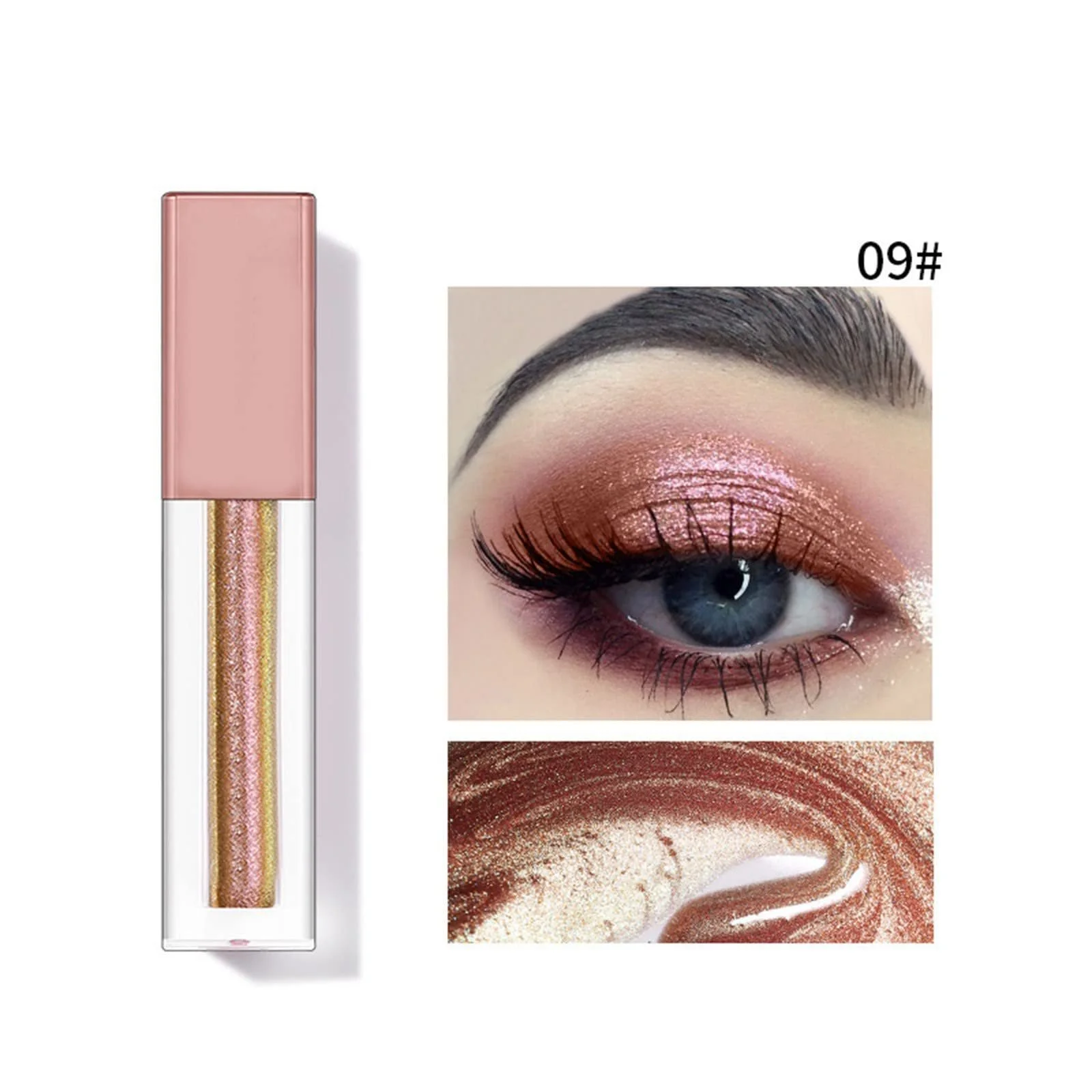 Металлические тени для век, Многохромные, с блестками, фото №7