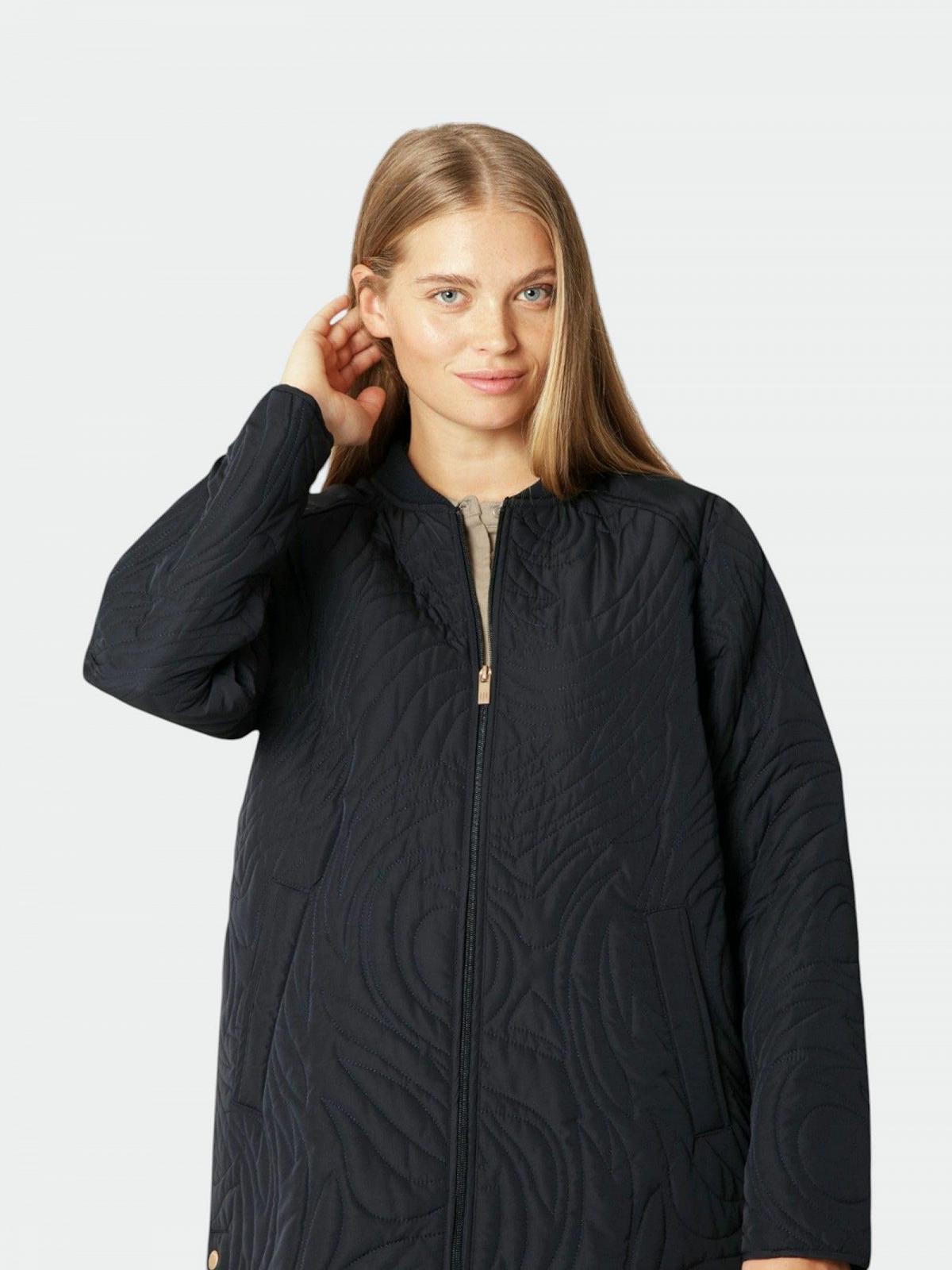 Пальто стьобане Ilse Jacobsen DUNE06 A-силуету з бічними розрізами і двосторонньою блискавкою, фото №6