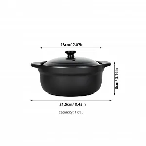 Керамическая кастрюля для запекания с крышкой антипригарная жаропрочная многофункциональная synthetic.ua - Фото 1