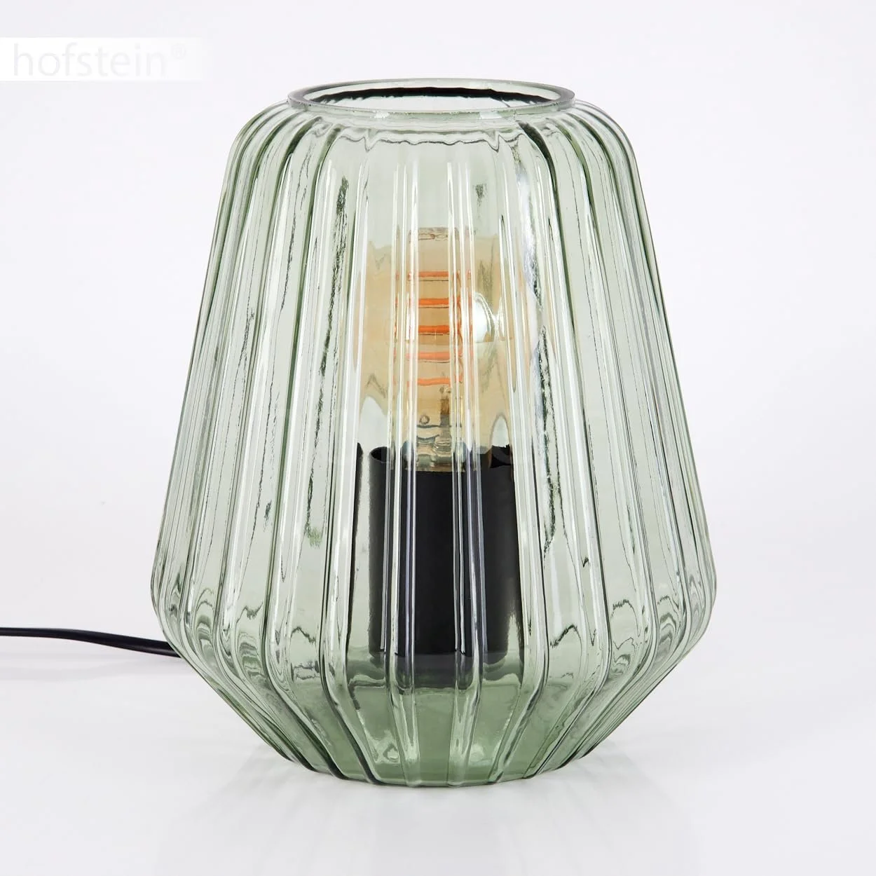 Настільна лампа HOFSTEIN Telhais метал/скло Ø17 см 1 x E27 чорна/зелена, фото №9