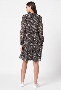 Сукня ONLFREE L/S SHIRT DRESS WVN 15245725--AOP:FLOWER ONLY Чорний XS synthetic.ua - Фото 1